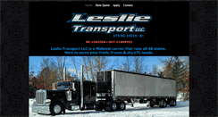 Desktop Screenshot of leslietransportllc.com